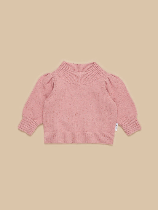 HUX - SPRINKLES KNIT PUFF JUMPER - DUSTY ROSE